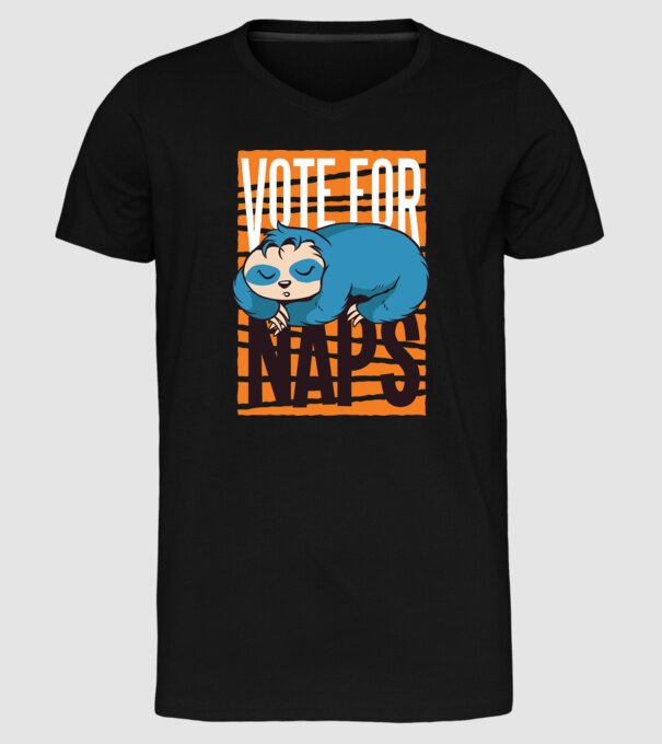 Votez pentru relaxare Leneș model negru pe tricou