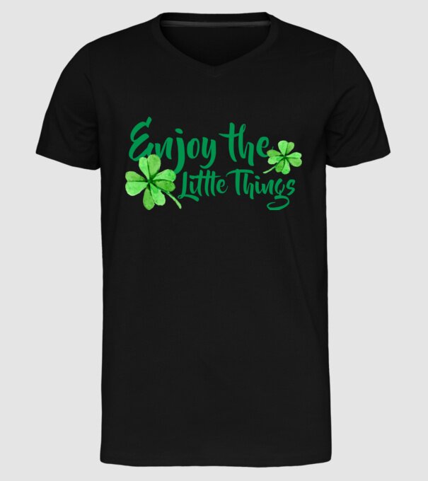 Enjoy the little things model negru pe tricou