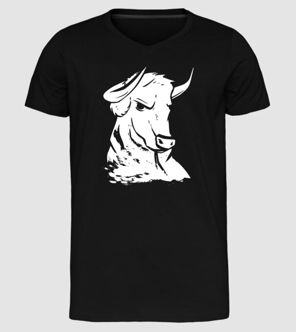 Taur puternic model negru pe tricou