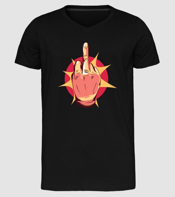 Tricou arată degetul model negru pe tricou
