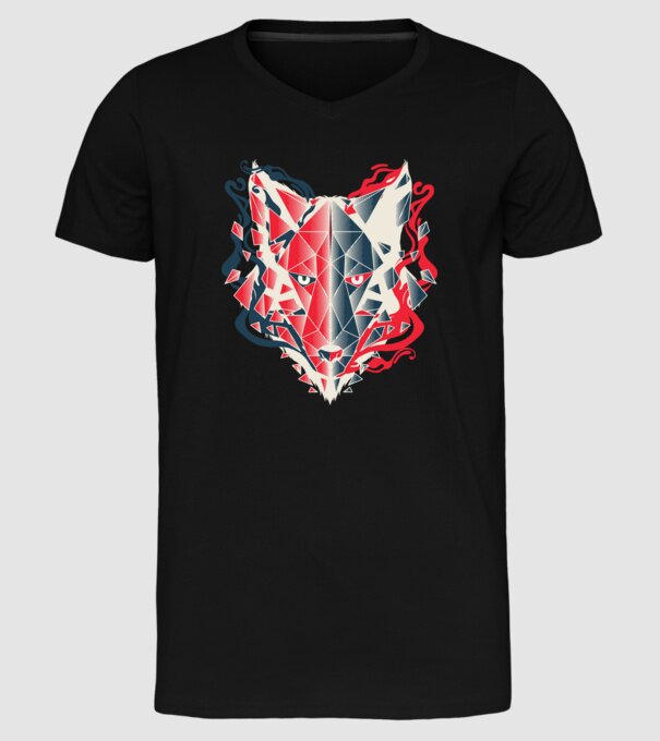 Wolf Head model negru pe tricou