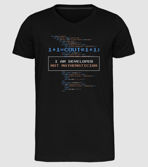 Tricou pentru developeri model negru pe tricou