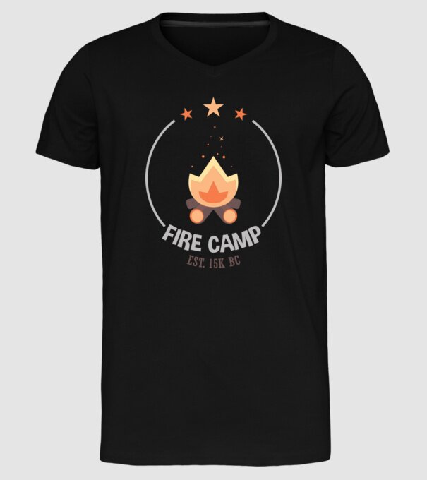 Fire Camp est. 15k BC model negru pe tricou