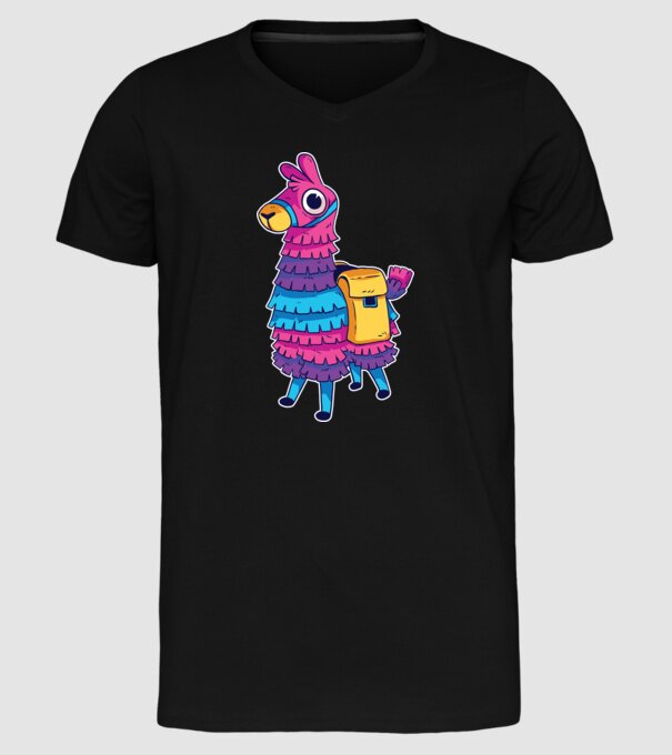 Fortnite LLama - Tricou gamer cu lama model negru pe tricou