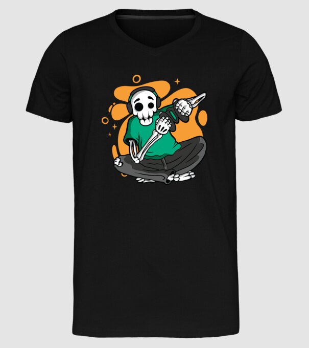 Schelet Gamer model negru pe tricou