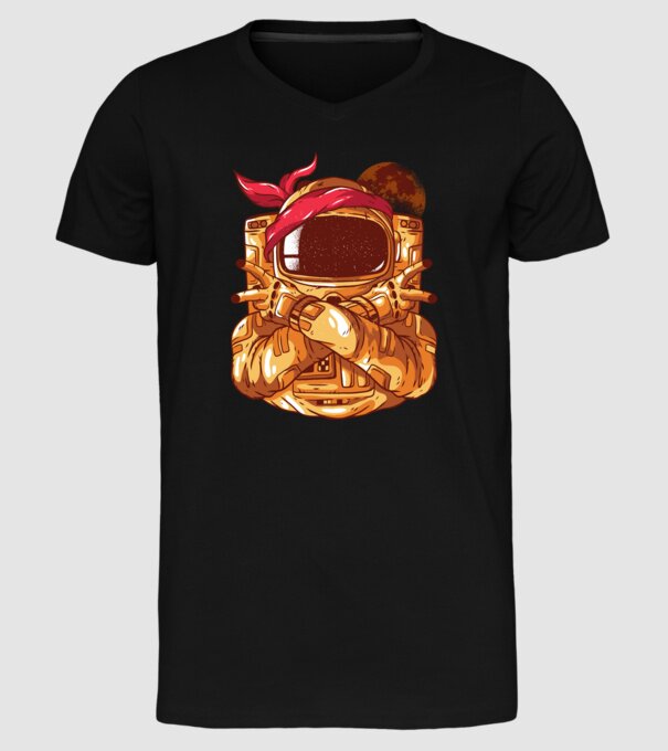 Gangsta Astronaut astronaut rapper model negru pe tricou