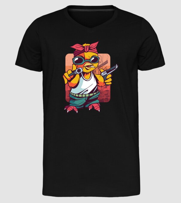 Pui Gangster model negru pe tricou