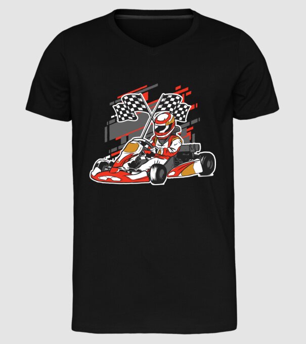Gokart model negru pe tricou