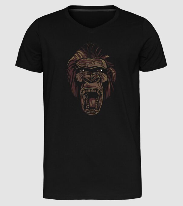 Gorilla Face model negru pe tricou