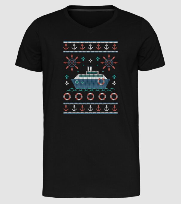 Pulover urât cu vapor model negru pe tricou