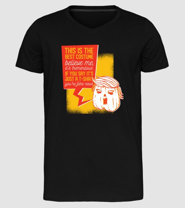 Halloween Trump cap de dovleac model negru pe tricou