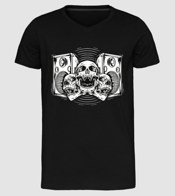 Cranii difuzor model negru pe tricou