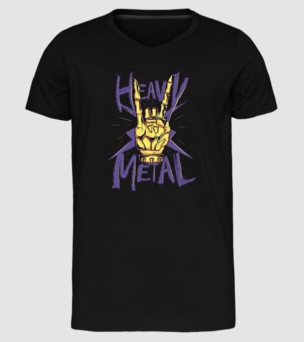 Heavy Metal model negru pe tricou