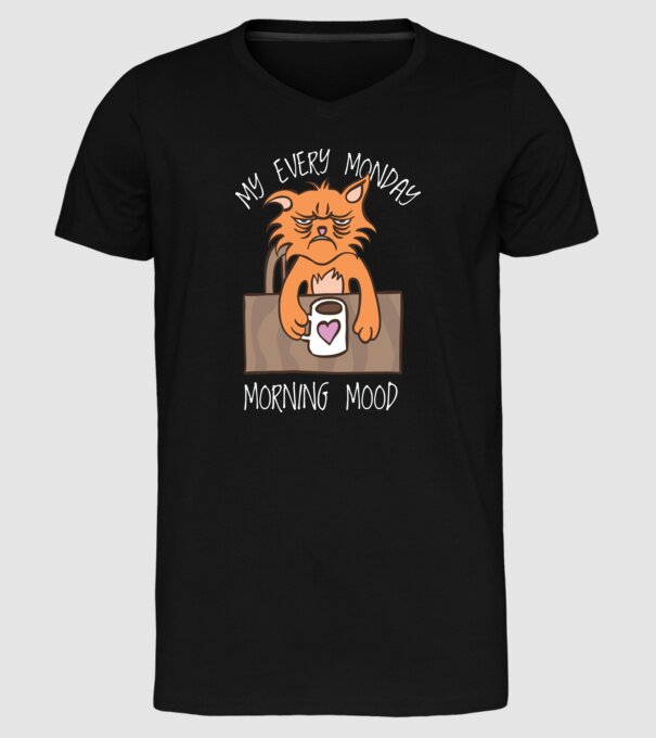 Starea mea de spirit de luni model negru pe tricou