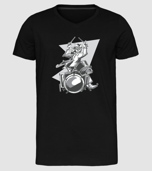 Hippy baterist model negru pe tricou