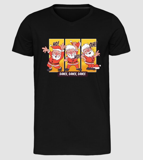 Hohoho dans Moș Crăciun model negru pe tricou