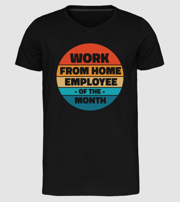 Lucrătorul la domiciliu al lunii model negru pe tricou