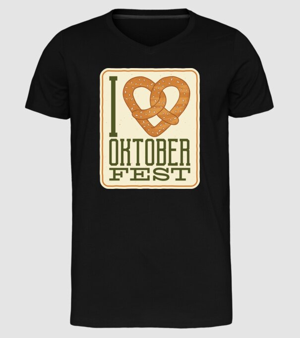 I Love Oktoberfest model negru pe tricou