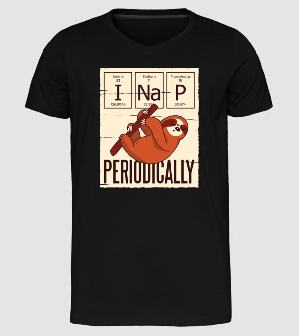 I NaP Periodic tricou leneș model negru pe tricou
