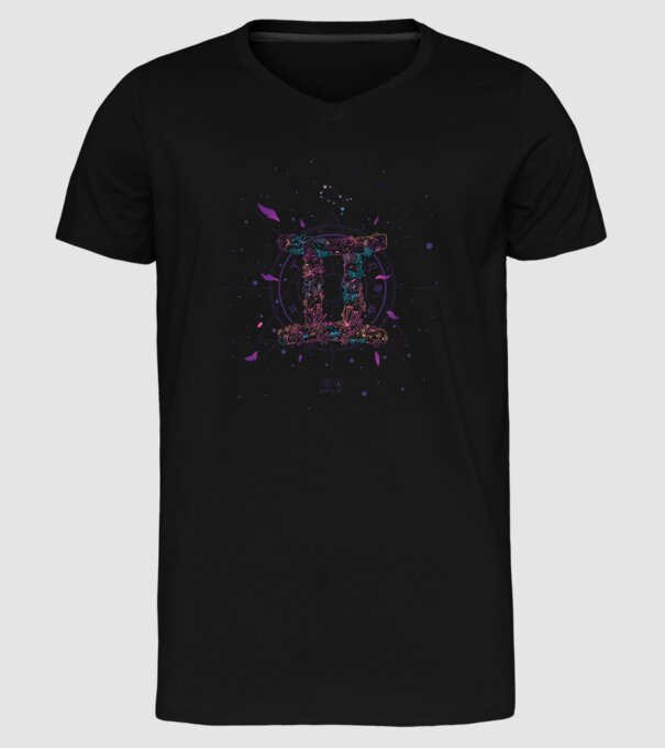 Gemini Zodiac model negru pe tricou