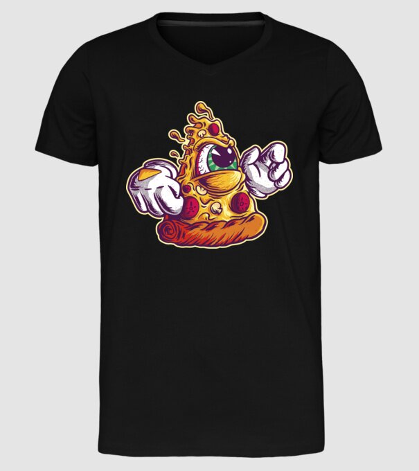 Pizza Illuminati model negru pe tricou