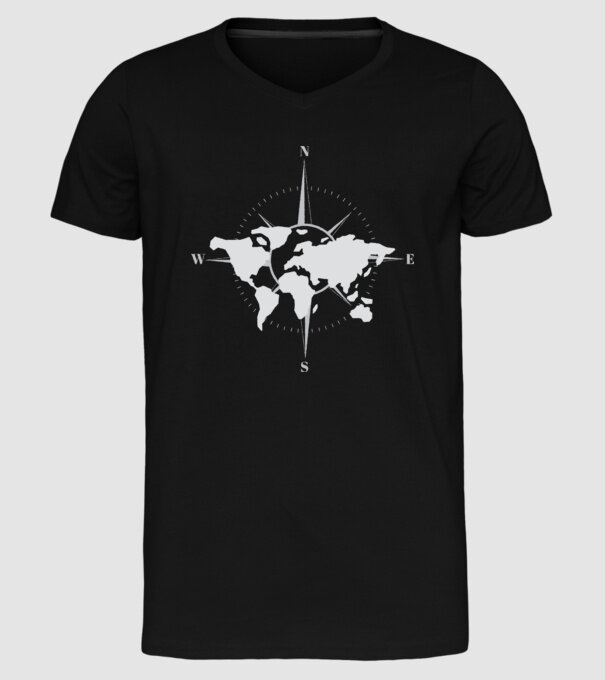 Busolă model negru pe tricou