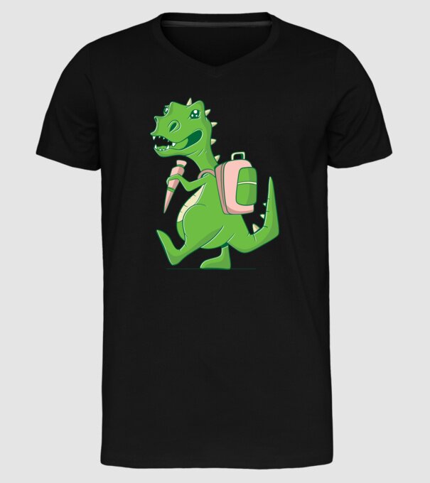 Elev Dino model negru pe tricou