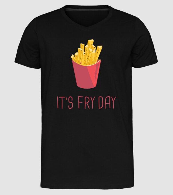 'It''s Fry Day' model negru pe tricou