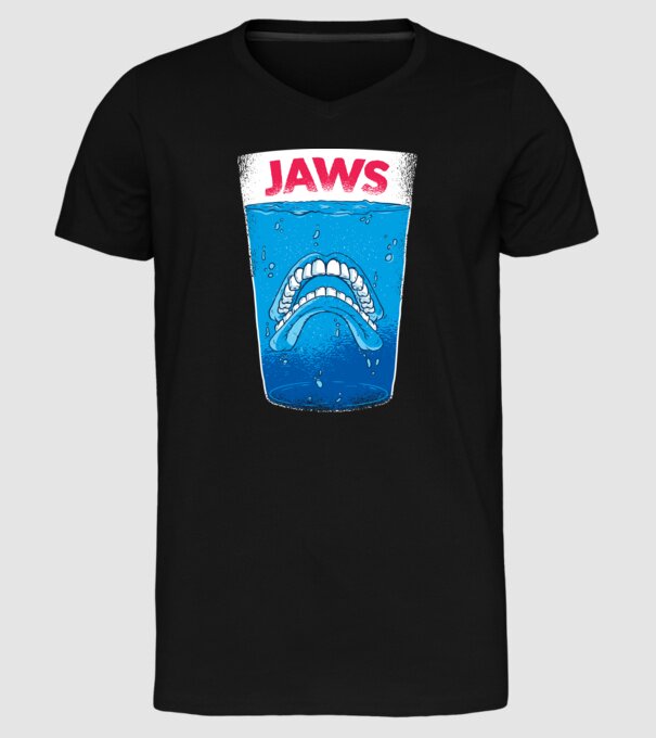 Jaws dinți tricou parodie model negru pe tricou