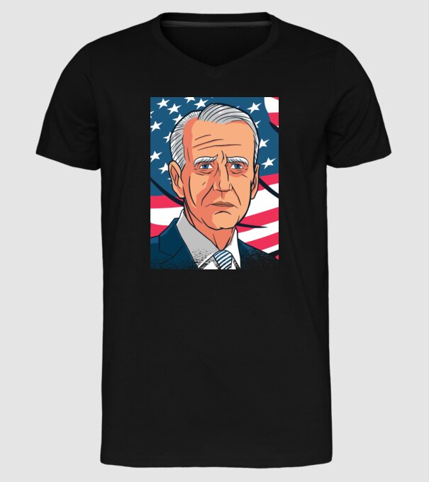 Joe Biden USA model negru pe tricou