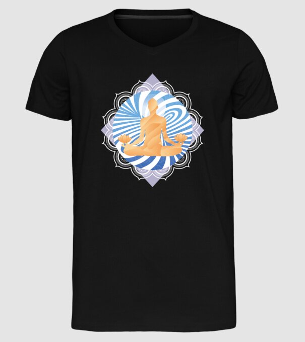 Meditație yoga model negru pe tricou