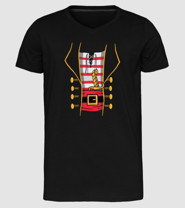 Costum de pirat pentru Halloween model negru pe tricou