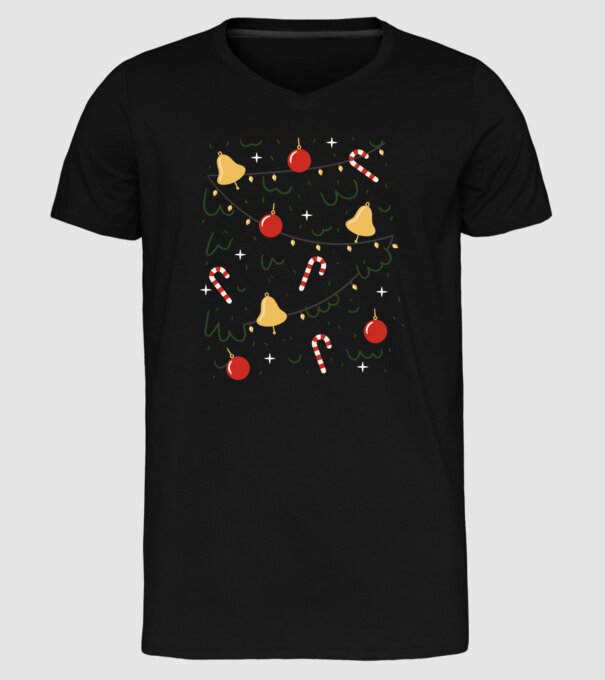 Decorații Crăciun model negru pe tricou