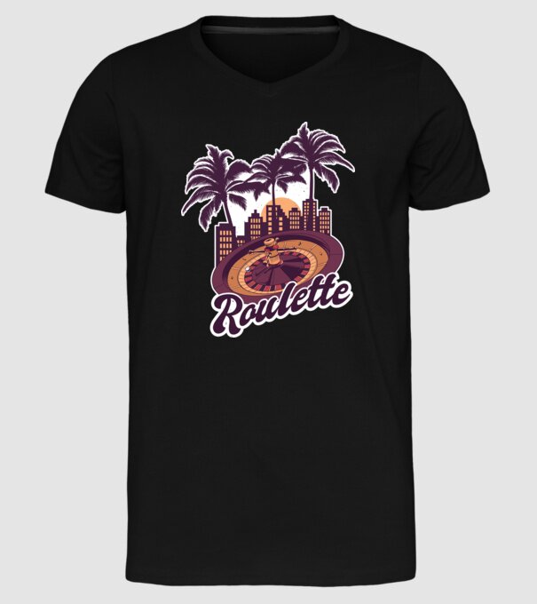 Casino Roulette model negru pe tricou