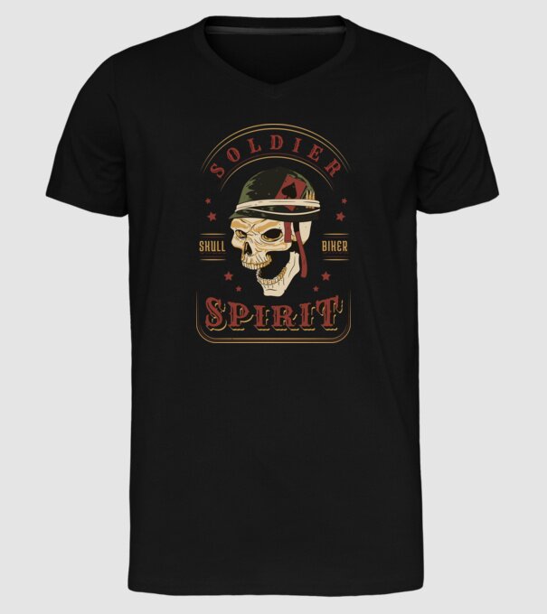 Soldat Craniu model negru pe tricou