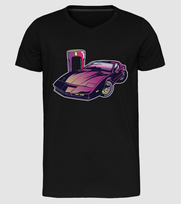 Kitt pe încărcător electric tricou amuzant model negru pe tricou