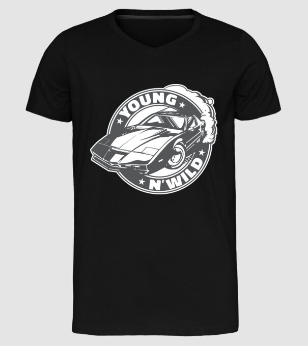 Knight Rider - Young and wild model negru pe tricou