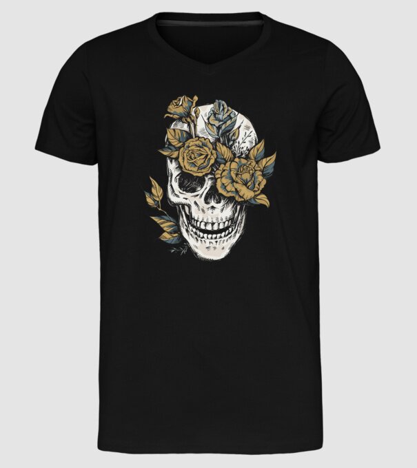 Craniu model negru pe tricou