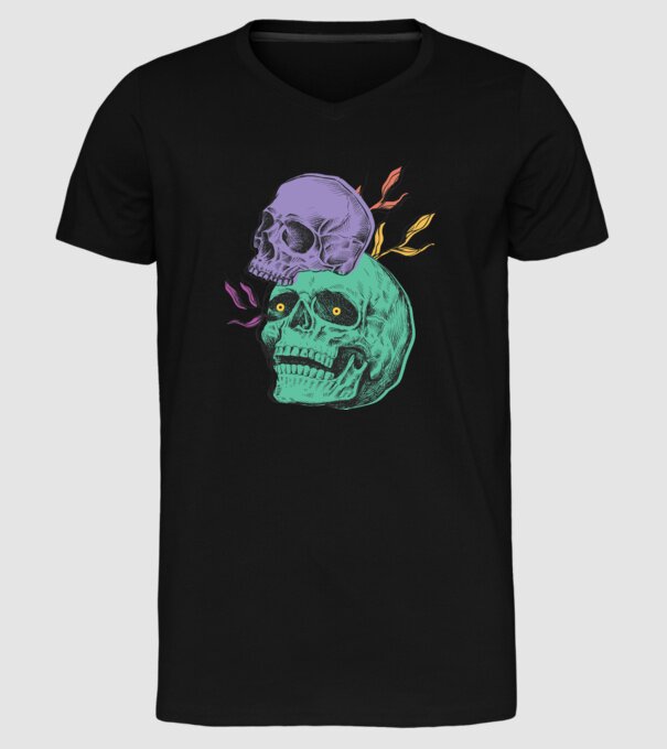 Cranii model negru pe tricou