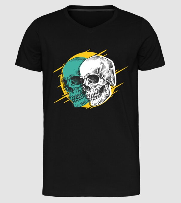 Cranii model negru pe tricou