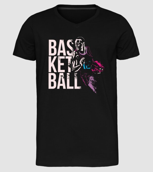 Baschet Silueta model negru pe tricou