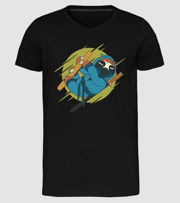 Ninja Leneș model negru pe tricou