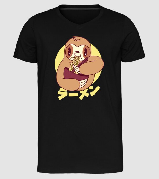 Ramen Leneș model negru pe tricou