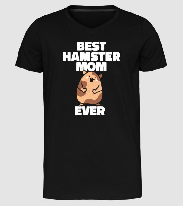 Cea mai bună mamă Hamster model negru pe tricou