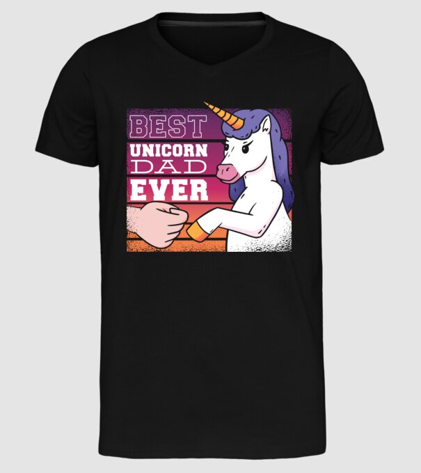 Cel mai bun Tată Unicorn model negru pe tricou