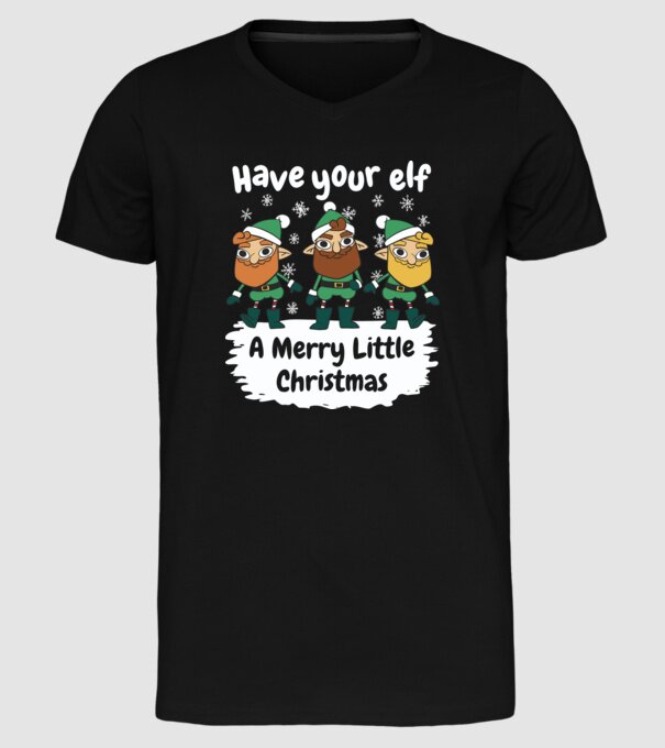 Să ai un Crăciun fericit de Elf model negru pe tricou