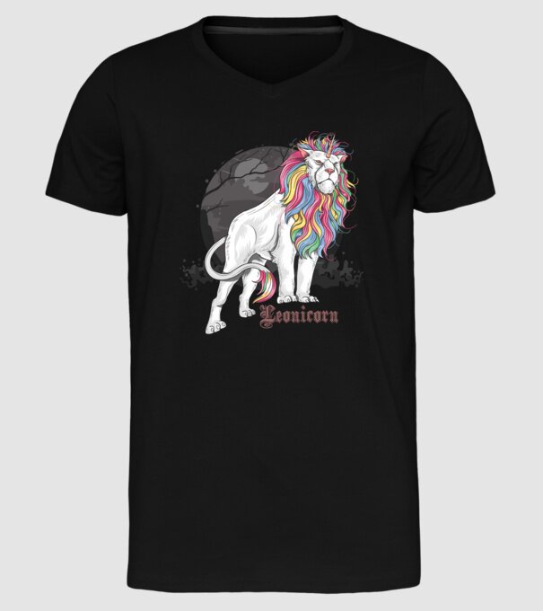 Leonicorn model negru pe tricou