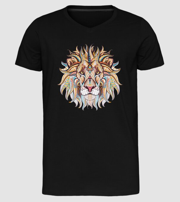 lion octopus model negru pe tricou