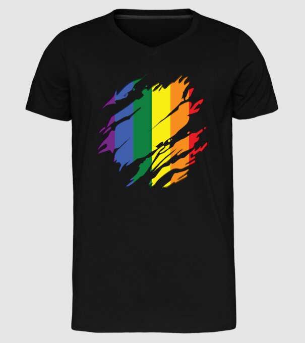 Steag LGBTQ model negru pe tricou