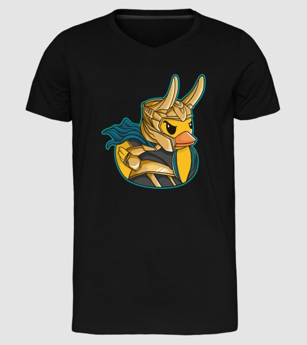 Rață Loki model negru pe tricou